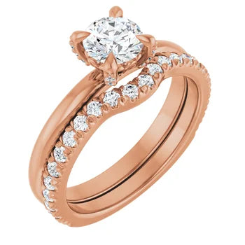 14K White 5.5 mm Round Engagement Ring Mounting