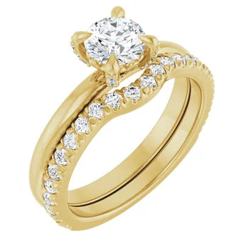 14K White 5.5 mm Round Engagement Ring Mounting