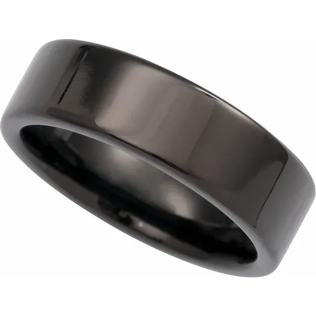 Black PVD Tungsten 6 mm Flat Band Size 10