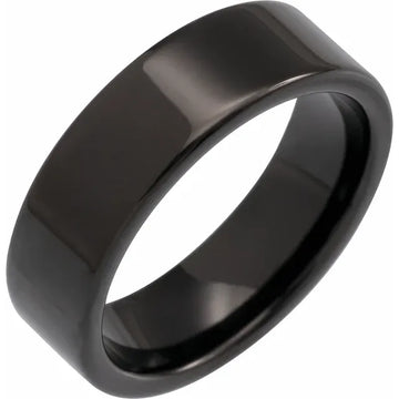 Black PVD Tungsten 6 mm Flat Band Size 10