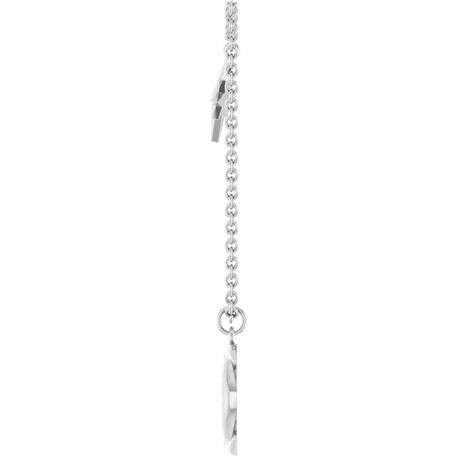 Crescent Moon and Stars Station Pendant Necklace 18 Inches