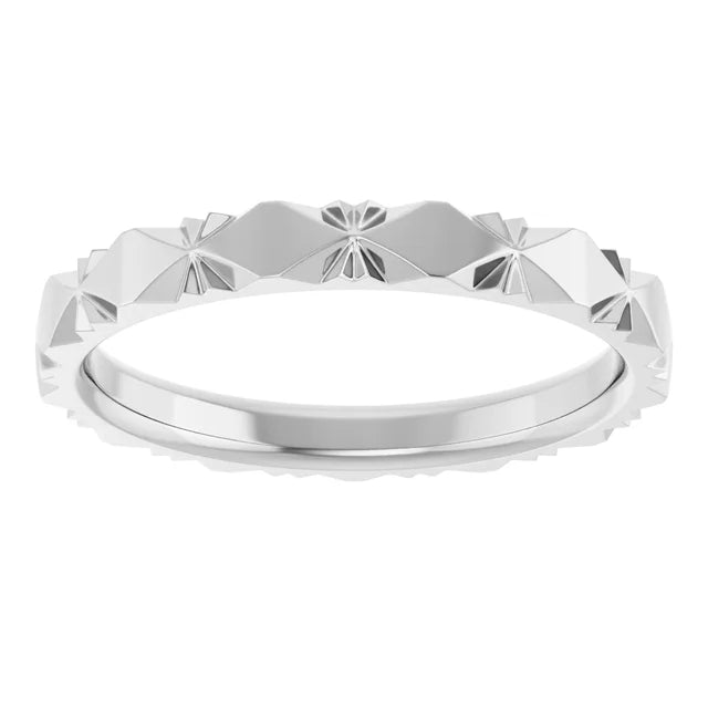Bright Cut Starburst Band Ring