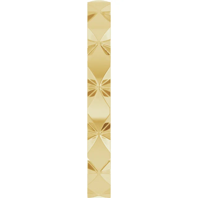 Bright Cut Starburst Band Ring
