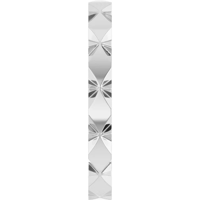 Bright Cut Starburst Band Ring