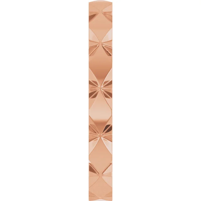 Bright Cut Starburst Band Ring