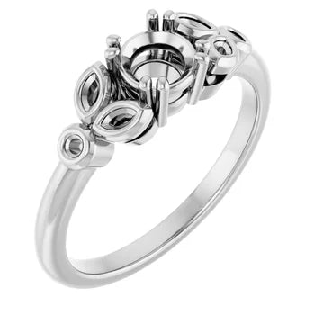 10K Rose 5.2 mm Round Engagement Ring Mounting