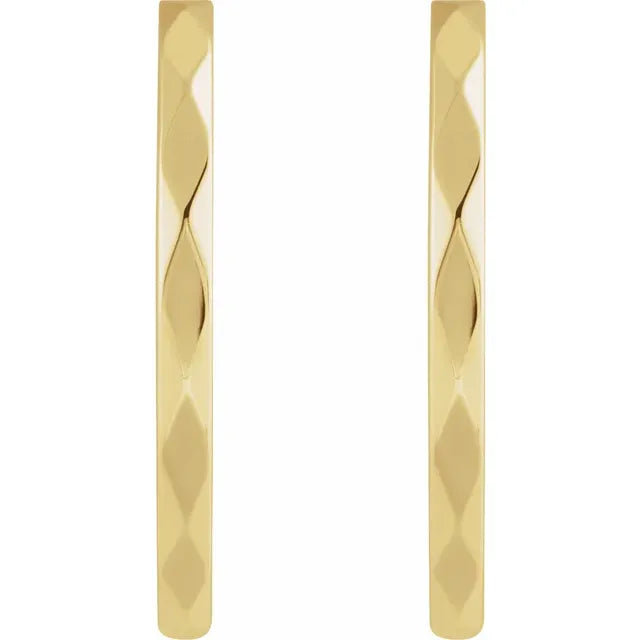 14K Faceted 17.3 mm Hoop Earrings