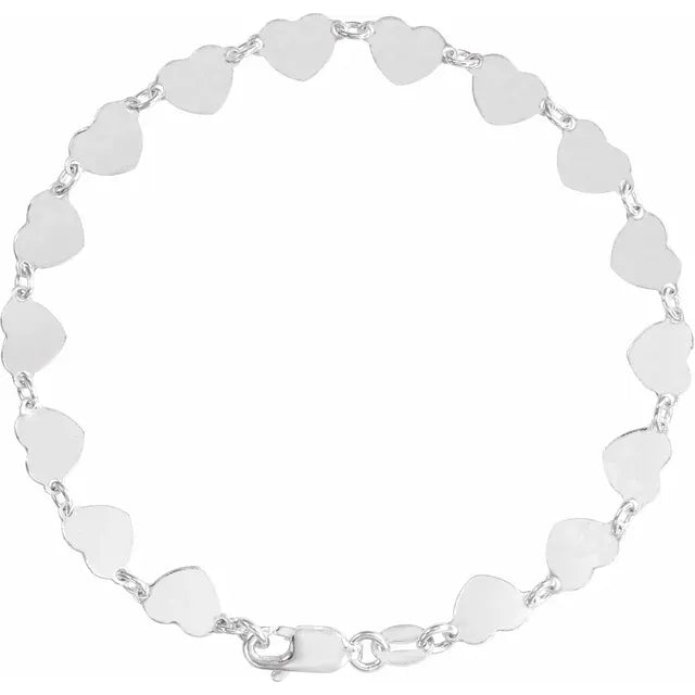 Heart Station Link Chain Bracelet