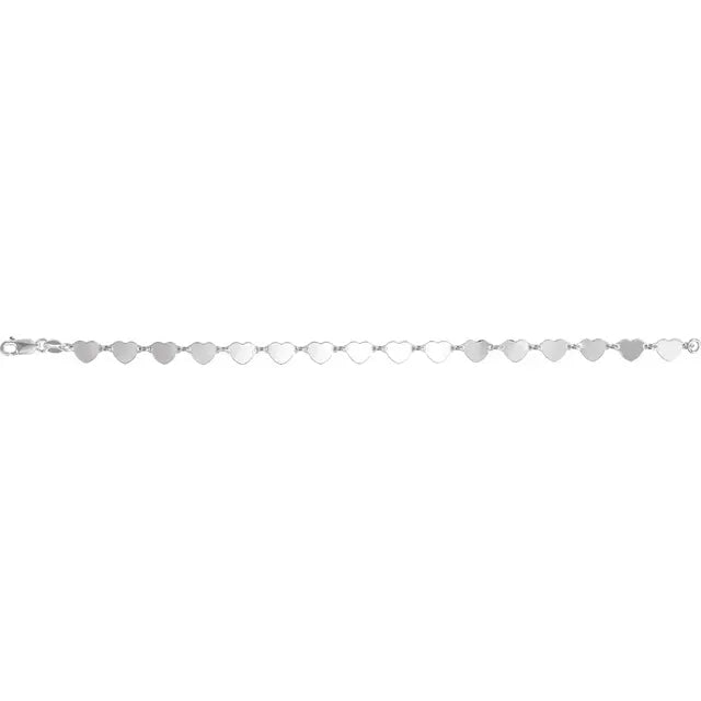 Heart Station Link Chain Bracelet