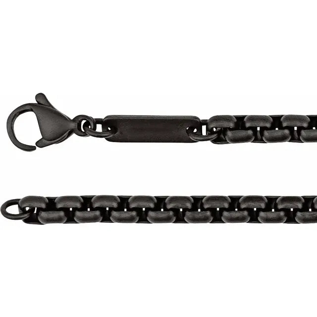 Black PVD Rounded Box Chain 4.0mm