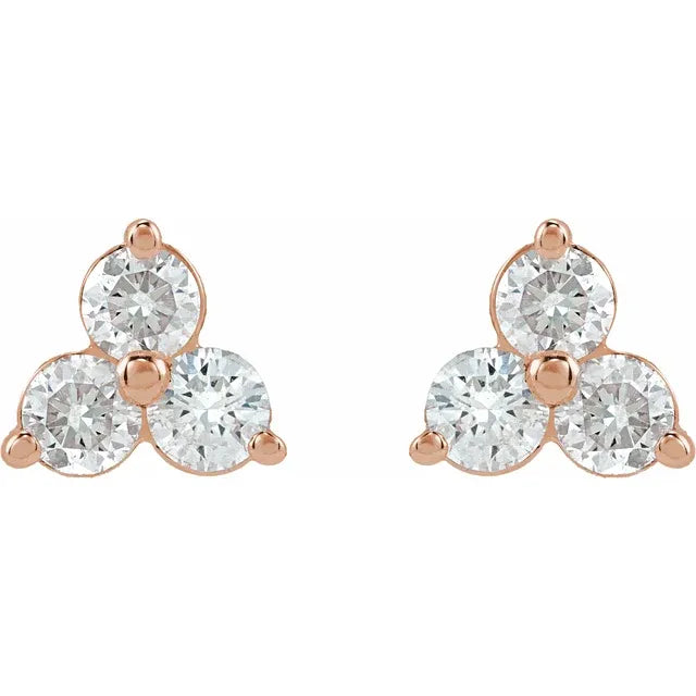 14K 5 mm Natural Pink Tourmaline & .03 CTW Natural Diamond Crown Earrings (Copy)