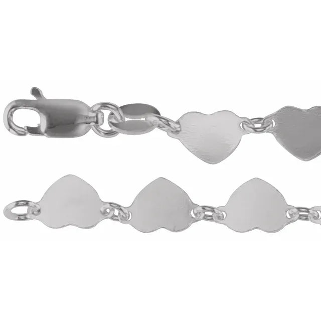 Heart Station Link Chain Bracelet