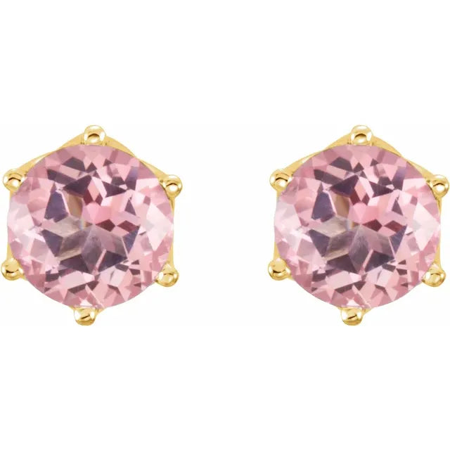 14K Natural Pink Morganite Earrings