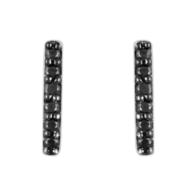 Diamond Mini Bar Stud Earrings