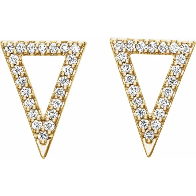 14K 1/5 CTW Natural Diamond Triangle Earrings