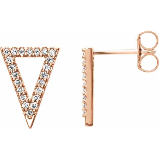 14K 1/5 CTW Natural Diamond Triangle Earrings