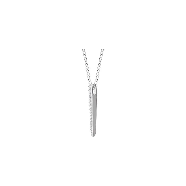 Diamond Tapered Bar Pendant Necklace 1/4CTW 16-18 Inches