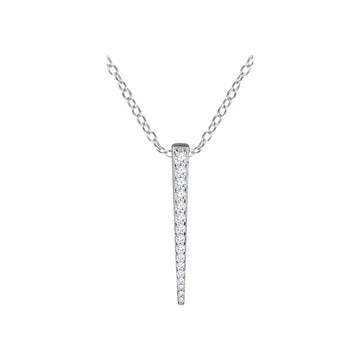 Diamond Tapered Bar Pendant Necklace 1/4CTW 16-18 Inches