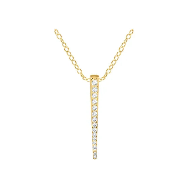 Diamond Tapered Bar Pendant Necklace 1/4CTW 16-18 Inches
