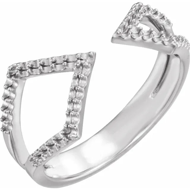 14K 1 mm Round Geometric Ring Mounting