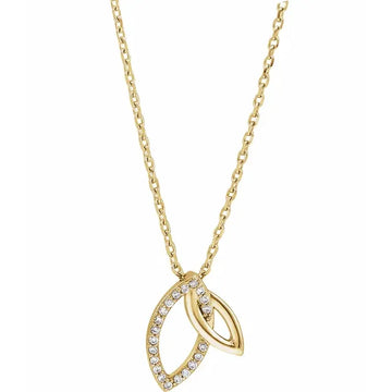 14K .05 CTW Natural Diamond Double Leaf 18" Necklace
