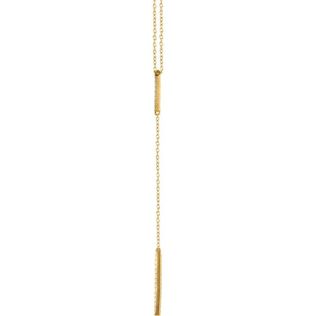14K 1/5 CTW Natural Diamond Bar 16-18" Y Necklace
