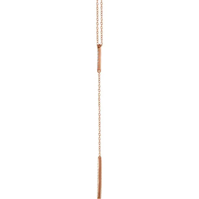 14K 1/5 CTW Natural Diamond Bar 16-18" Y Necklace