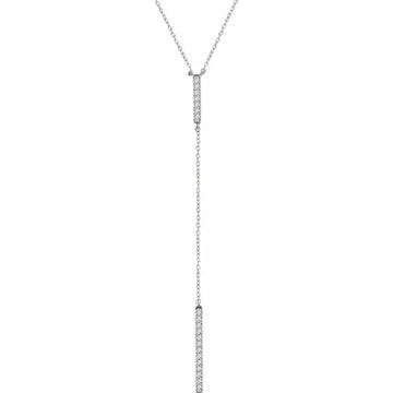 14K 1/5 CTW Natural Diamond Bar 16-18" Y Necklace