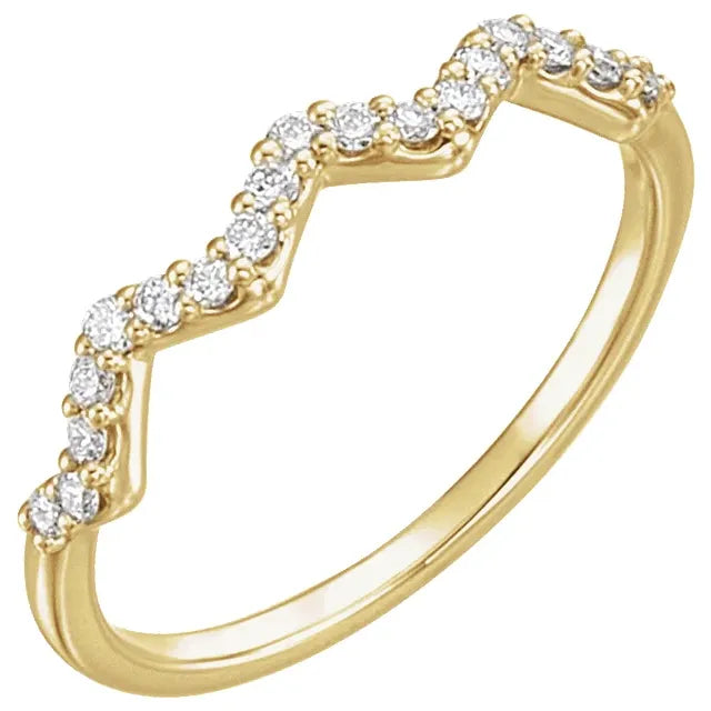 14K 1/5 CTW Natural Diamond Stackable Ring