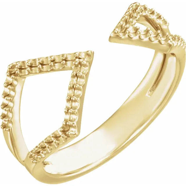 14K 1 mm Round Geometric Ring Mounting