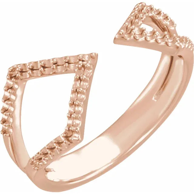 14K 1 mm Round Geometric Ring Mounting