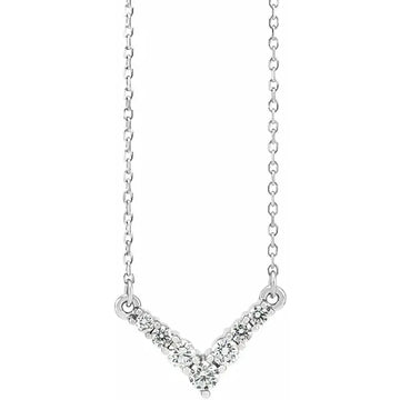 14K 1/3 CTW Natural Diamond V 16-18" Necklace