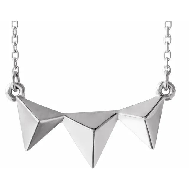 Three Pyramid Pendant Necklace 16-18 Inches