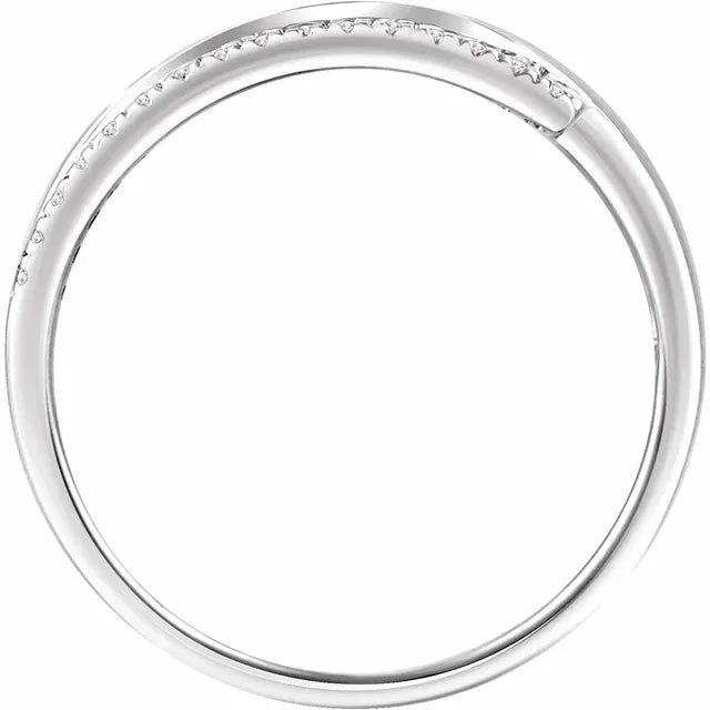 14K White 1/5 CTW Natural Diamond Bypass Ring