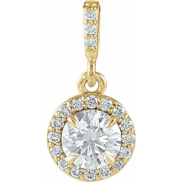 14K 1/2 CTW Natural Diamond Halo-Style Pendant
