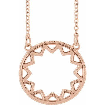 14K Milgrain Sun 16-18" Necklace