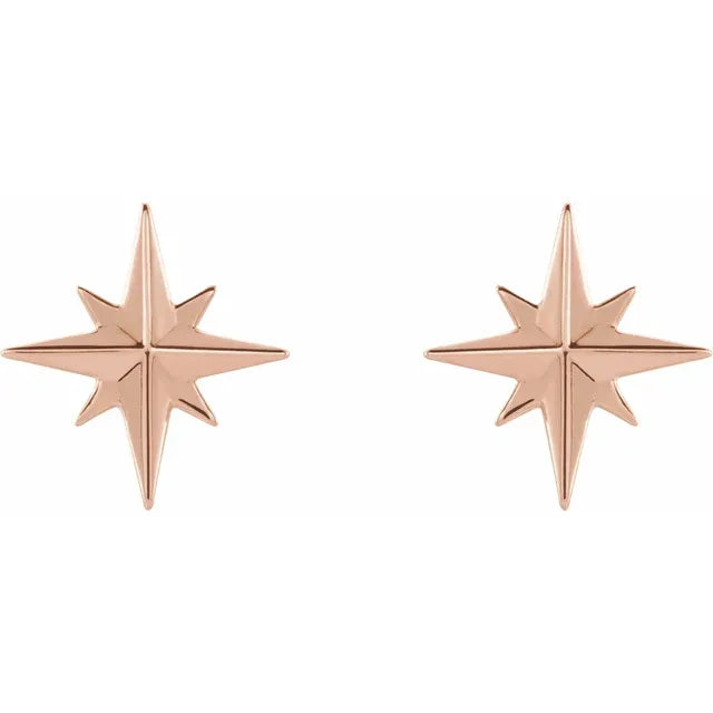 14K Star Earrings