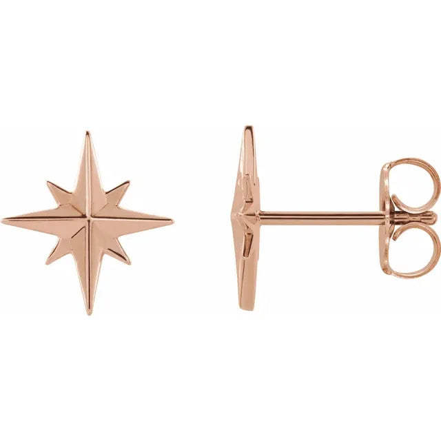 14K Star Earrings