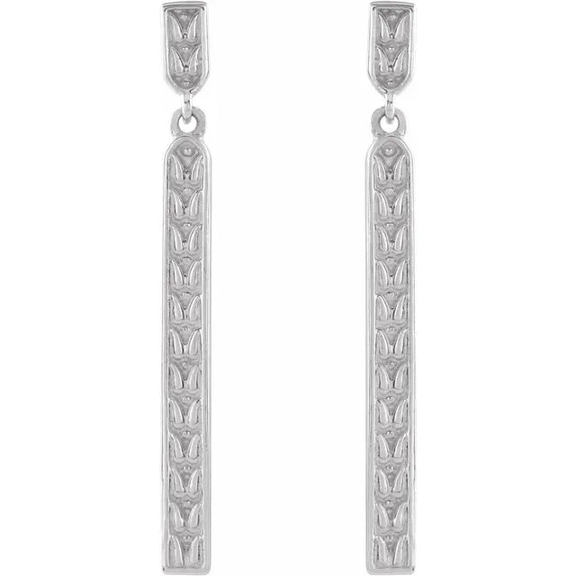 14K Sculptural Bar Earrings