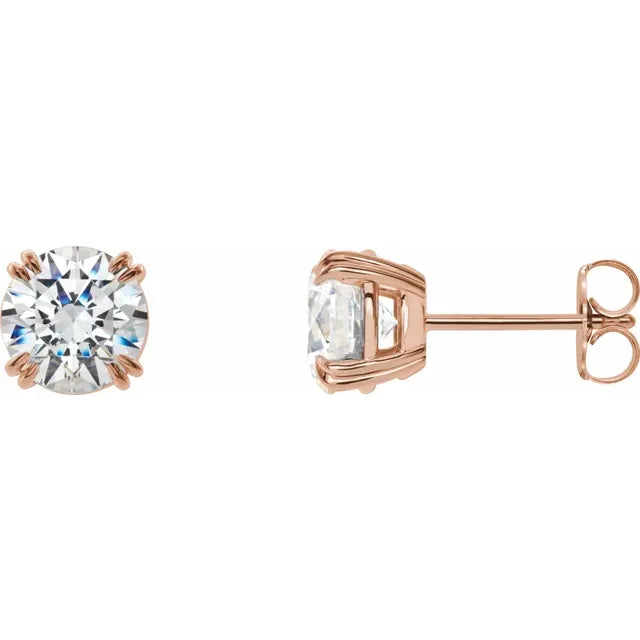 14K 5 mm Round Double-Claw Earring Mounting