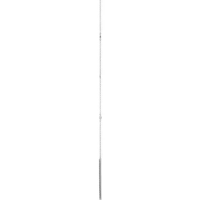 Diamond Bezel Set Station Drop Bar Necklace 1/3CTW 15-17 Inches