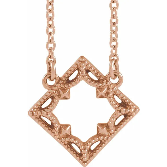 14K Vintage-Inspired Geometric 18" Necklace