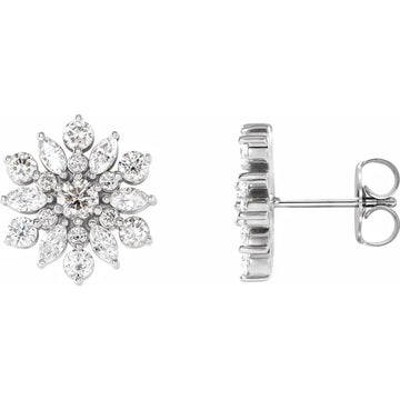 14K White 1 CTW Natural Diamond Earrings