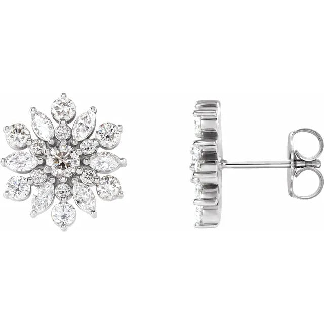14K White 1 CTW Natural Diamond Earrings