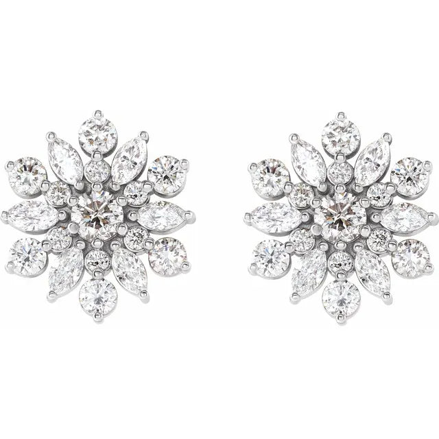 14K White 1 CTW Natural Diamond Earrings