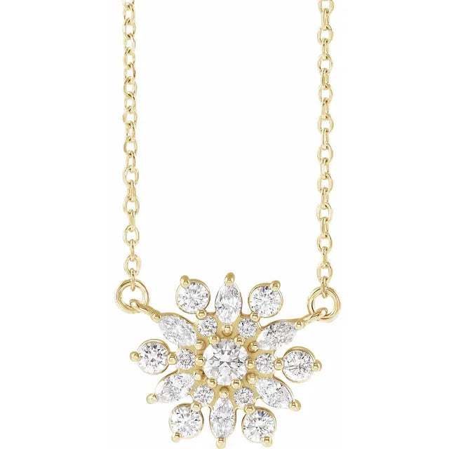 14K 1/2 CTW Natural Diamond Vintage-Inspired 18" Necklace