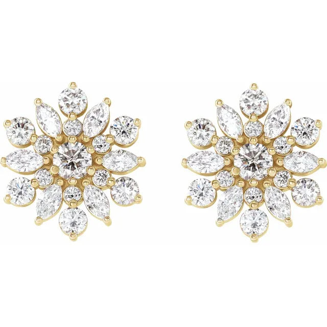 14K White 1 CTW Natural Diamond Earrings