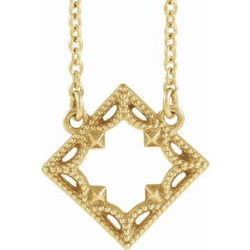14K Vintage-Inspired Geometric 18" Necklace
