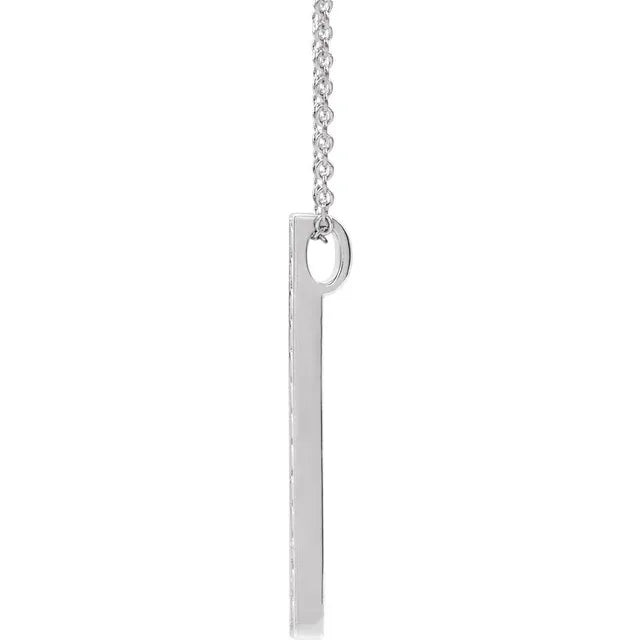 Vintage Sculptural Texture Bar Drop Pendant Necklace 16-18 Inches