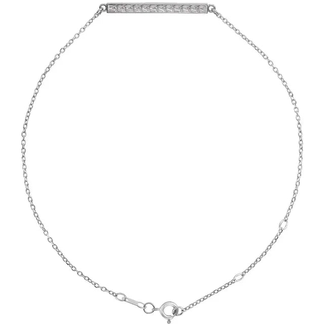 14K Patterned Bar Bracelet